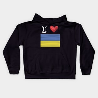 I love Flag from Ukraine Kids Hoodie